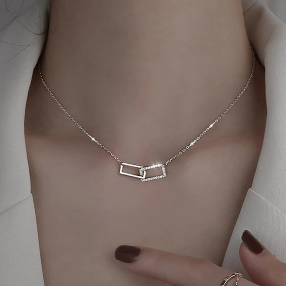 COPY - *NEW 925 Sterling Silver Interlock Square …